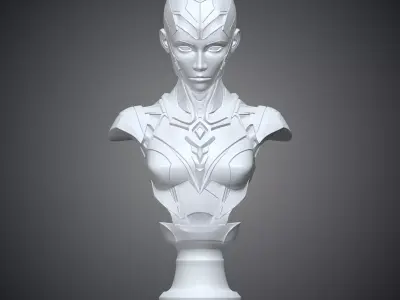 Cybernetic Female Android Bust PM-302 3D print model
