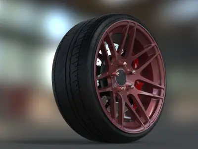 rims und tire supercar tuning 3D model