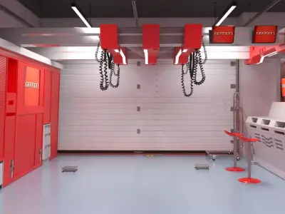 Formula 1 Garage Rigged 3D model