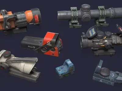 Scopes sniper Low-poly 3D model