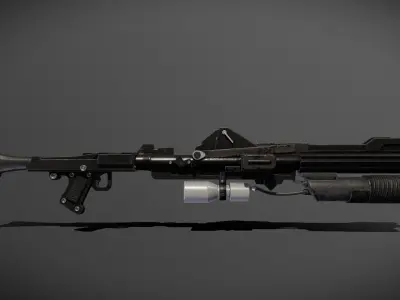 Star wars dc-15a blaster rifle with Grenade Launcher Low-poly 3D model