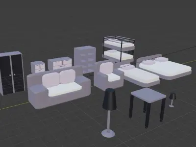 Asset pak furniture Free 3D model
