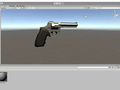 Chrome Revolver 44 - Magnum - Gun - Arma Low-poly 3D model