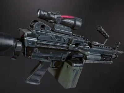 SBG Light Machine Gun Low-poly 3D model