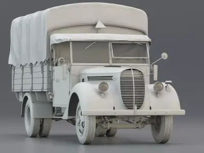 WWII German Utility Military Truck 2 5t 3D model