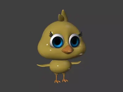 3D CHICK Low-poly 3D model