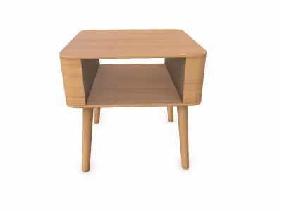 Simple Wooden End Table Low-poly PBR Free low-poly 3D model