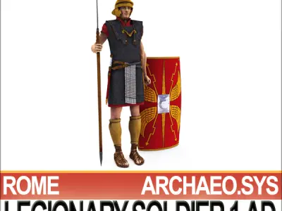 Ancient Rome Legionary Soldier Props Set 3D model