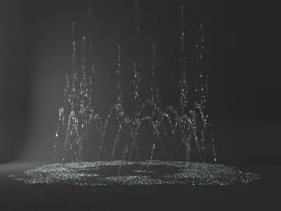 Water Jet Exterior Fountains Pack 2 3D model
