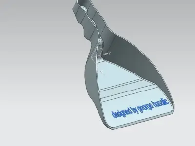 dustpan metal part with hole in middle 3D model