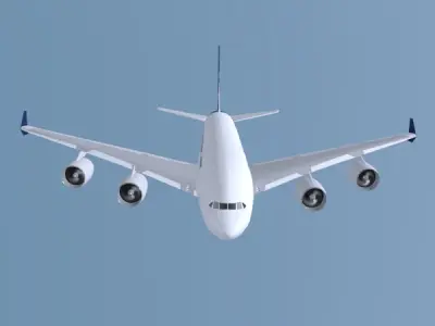 Airbus A380 commercial aircraft Low-poly 3D model