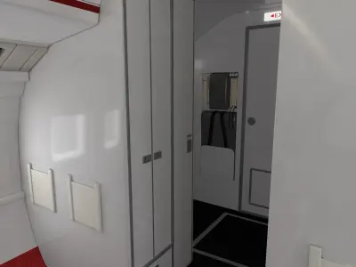 Airplane cabin 109 Seats 3D model
