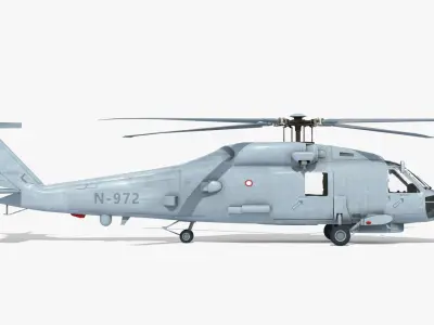 Seahawk Helicopter Danish 3D model