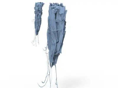 floating Asian mountain 1 Low-poly 3D model