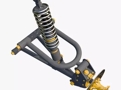 Suspension Shock Absorber Assembly M1 3D model