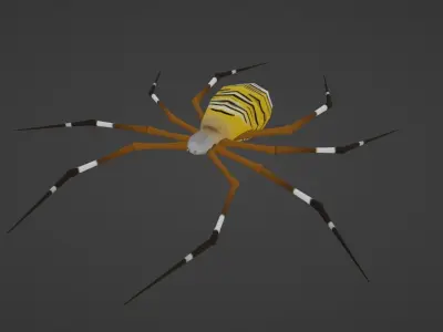 ANIMATED TIGER SPIDER Low-poly 3D model