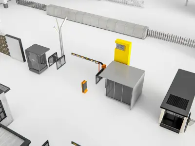 Security guard booth 1 3D model