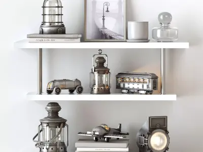 Decorative set shelf 3D model