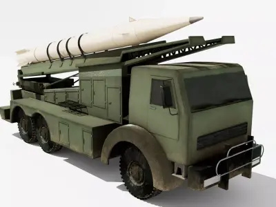 Fateh-110 Iranian Missile Low-poly 3D model