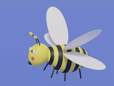 Cute Cartoon Bee 3D model