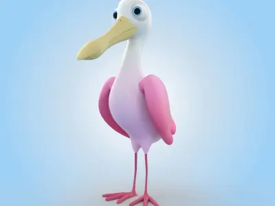 Roseate Spoonbill Bird 3D model