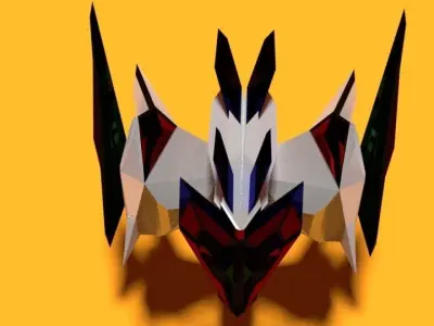 Low Poly Little Hero Jet Spaceship Hero Free low-poly 3D model