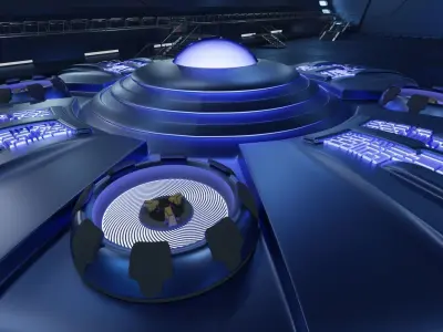 UFO 5 Rover Wheel Spaceship - Ovni - Flying Saucer 3D model