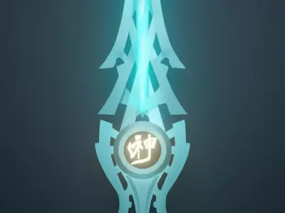 Monado 3 sword with lights 3D model