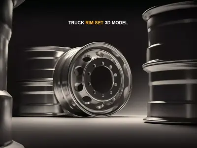 car wheel set Low-poly 3D model Low-poly 3D model