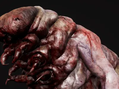 Mutant Caterpillar - Horror Insects Collection Low-poly 3D model