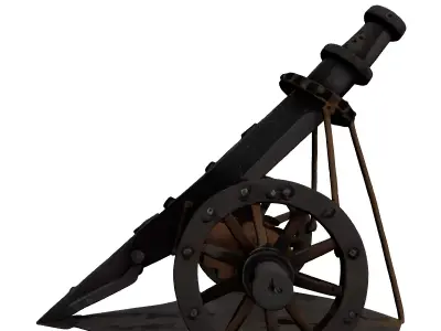 Medieval Siege Cannon Artillery Model 3D model