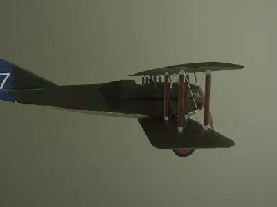 WWI fighter SPAD XIII Low-poly 3D model