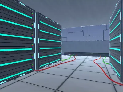Modular Sci-Fi Lab Environment Low-poly 3D model