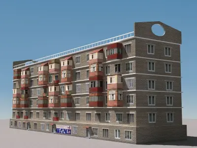 Building Lowpoly apartment - apartment Low-poly 3D model