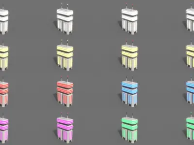 PBR Sci-Fi Building A35 Low-poly 3D model