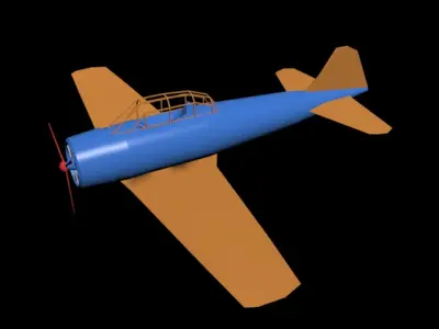 Plane orange airplane Free 3D model