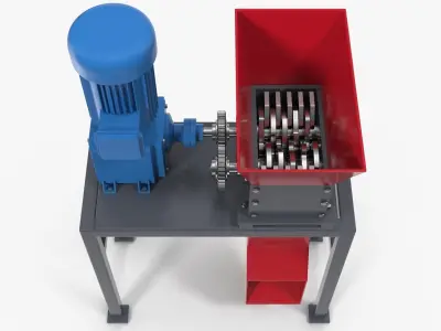 Mini industrial shredder 3D model