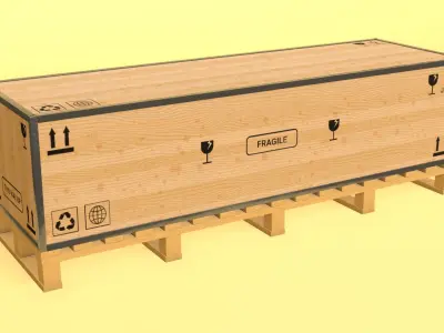 PBR Wooden Crate Low-poly 3D model