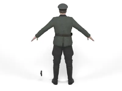 German Officer Low-poly 3D model