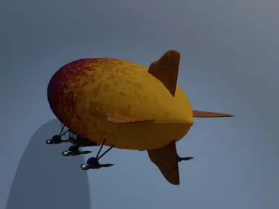 Airship PBR low poly animated Low-poly 3D model