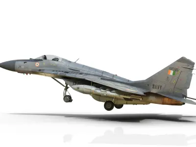 Mikoyan-Gurevich MiG-29K Mig29K shipboard aircraft Low-poly 3D model