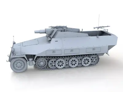 SDKFZ 251 - Ausf D - Kanonenwagen Stummel 3D model