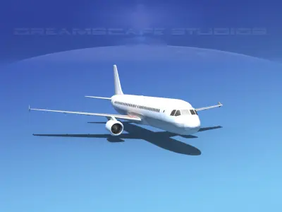  Airbus A320 LP Unmarked Low-poly 3D model