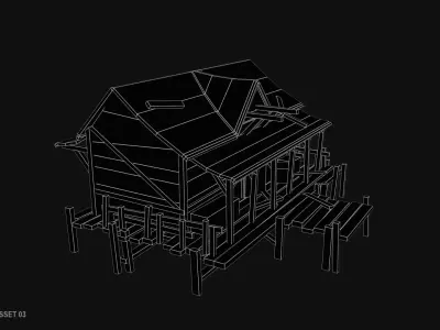 Fishing village asset 03 Low-poly 3D model