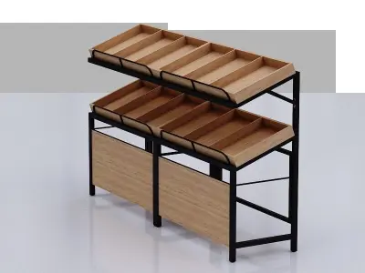 Stall model slat wall display rack Low-poly 3D model