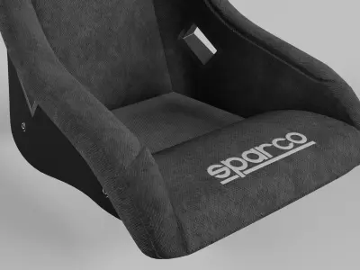 Racing Seat Sparco QRT-C CARBON Suede Black 3D model