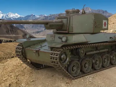 Tank Type 3 Chi-Nu Japan Vray 3D model