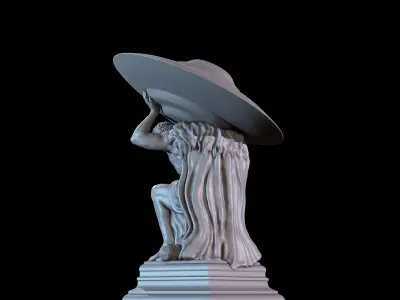Hercules holding UFO 3D model