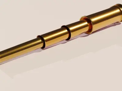 Spyglass gold telescope Free low-poly 3D model