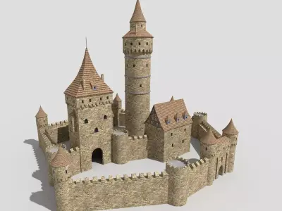 medieval castle 2 Low-poly 3D model